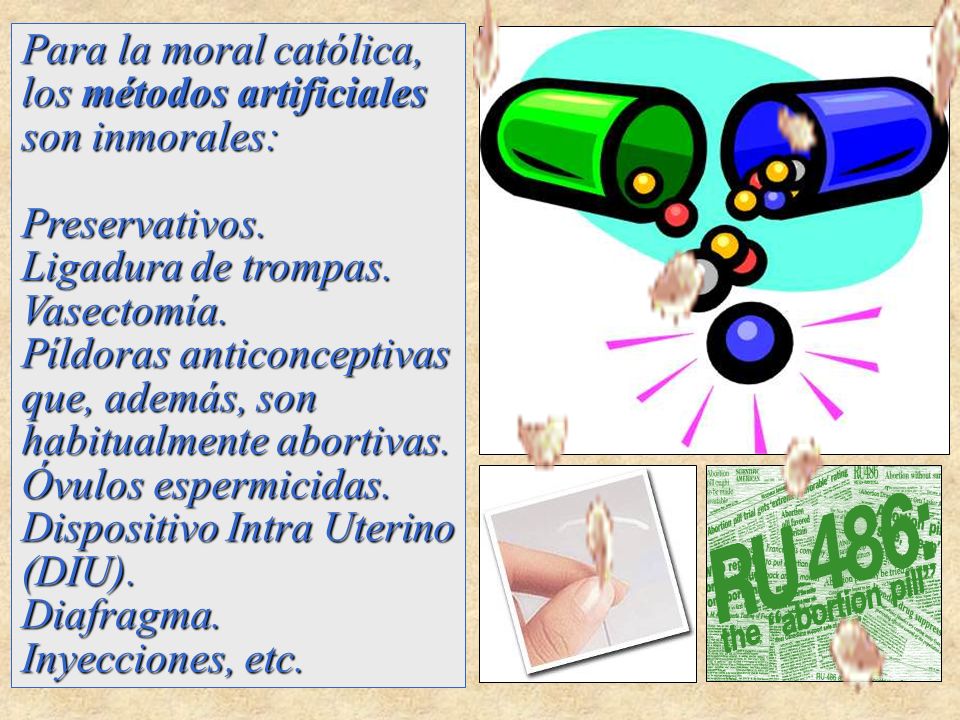 Para la moral católica, los métodos artificiales son inmorales: