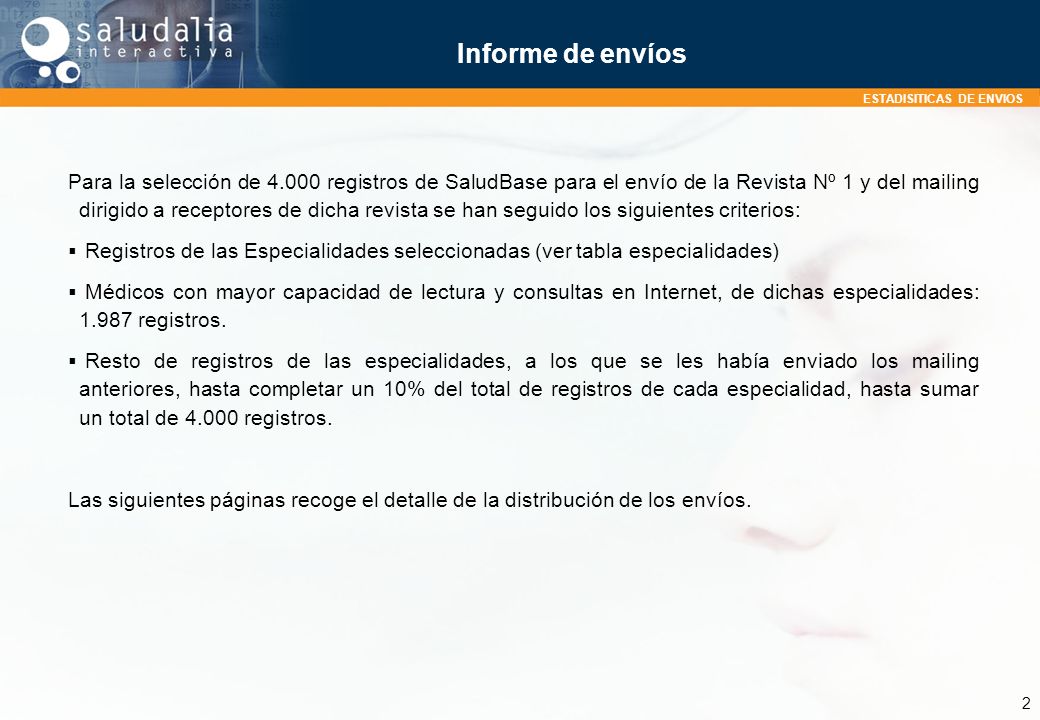 Informe de envíos