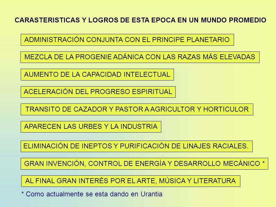 CARASTERISTICAS Y LOGROS DE ESTA EPOCA EN UN MUNDO PROMEDIO