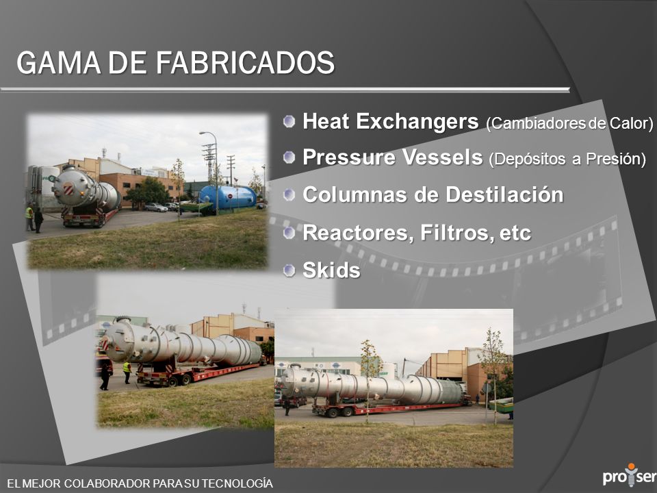 GAMA DE FABRICADOS Heat Exchangers (Cambiadores de Calor)