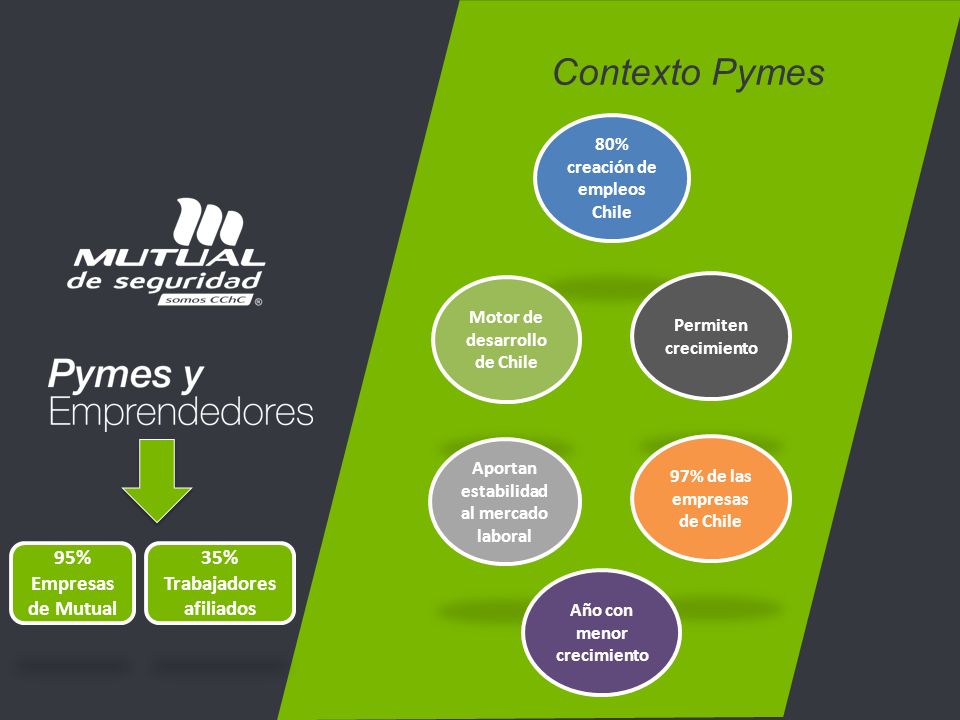 Contexto Pymes 95% Empresas de Mutual 35% Trabajadores afiliados