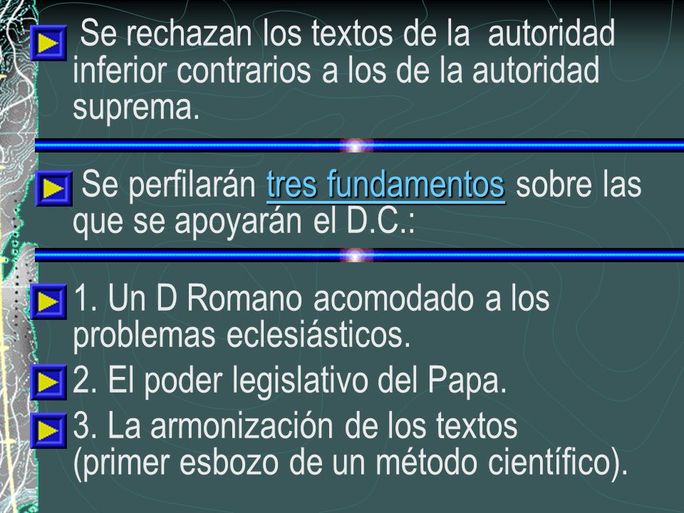 Se perfilarán tres fundamentos sobre las que se apoyarán el D.C.: