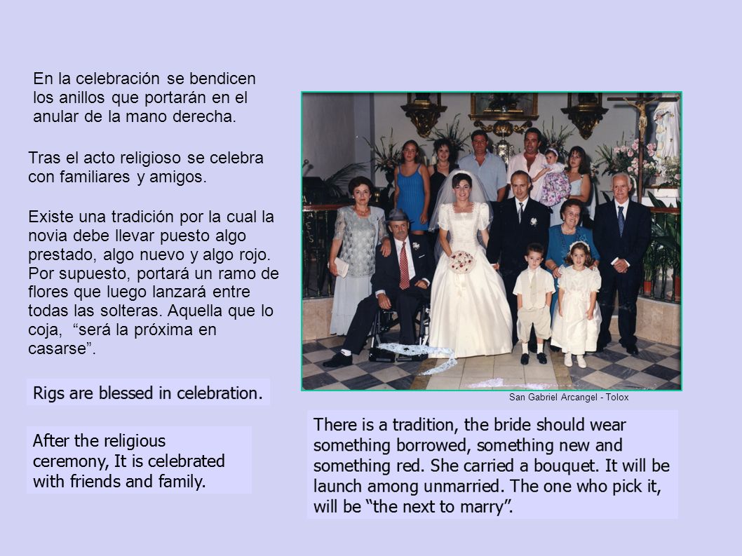 Tras el acto religioso se celebra con familiares y amigos.