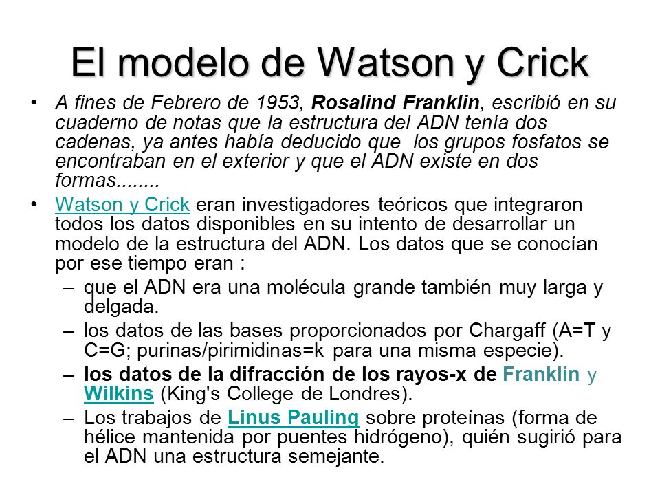 El modelo de Watson y Crick