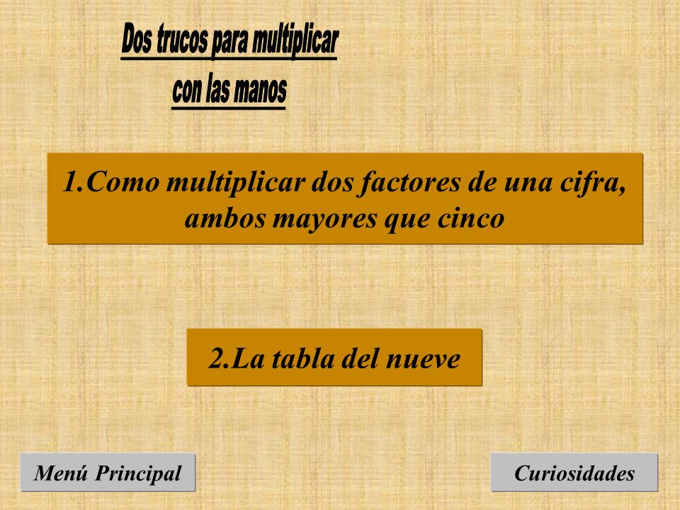 Dos trucos para multiplicar con las manos