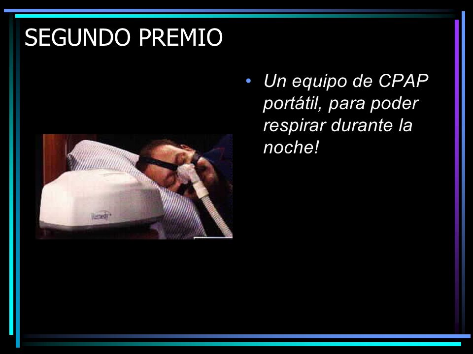 SEGUNDO PREMIO Un equipo de CPAP portátil, para poder respirar durante la noche!