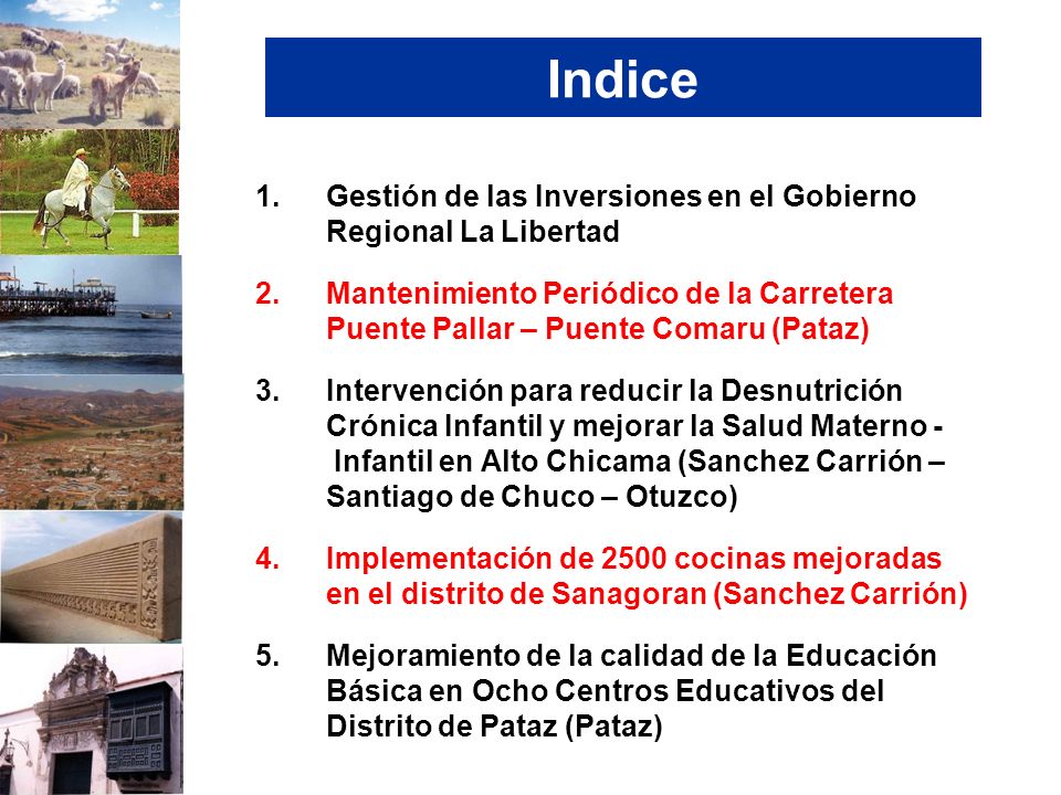Indice Gestión de las Inversiones en el Gobierno Regional La Libertad