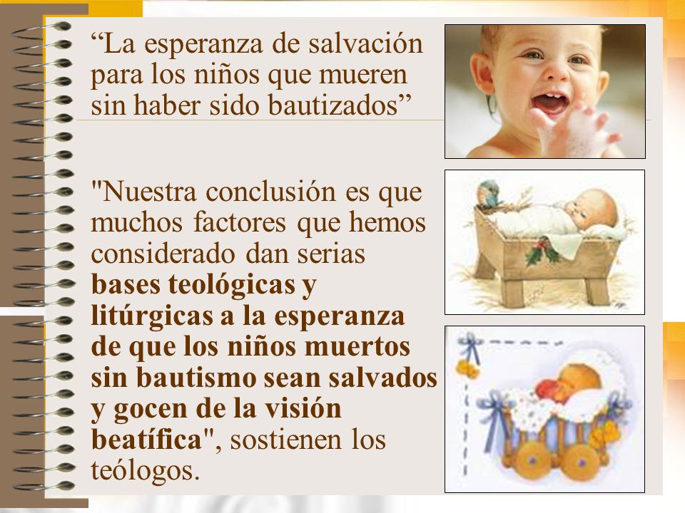 La esperanza de salvación para los niños que mueren sin haber sido bautizados