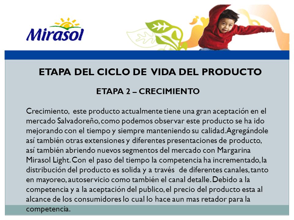 ETAPA DEL CICLO DE VIDA DEL PRODUCTO