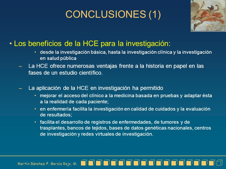CONCLUSIONES (1) Los beneficios de la HCE para la investigación: