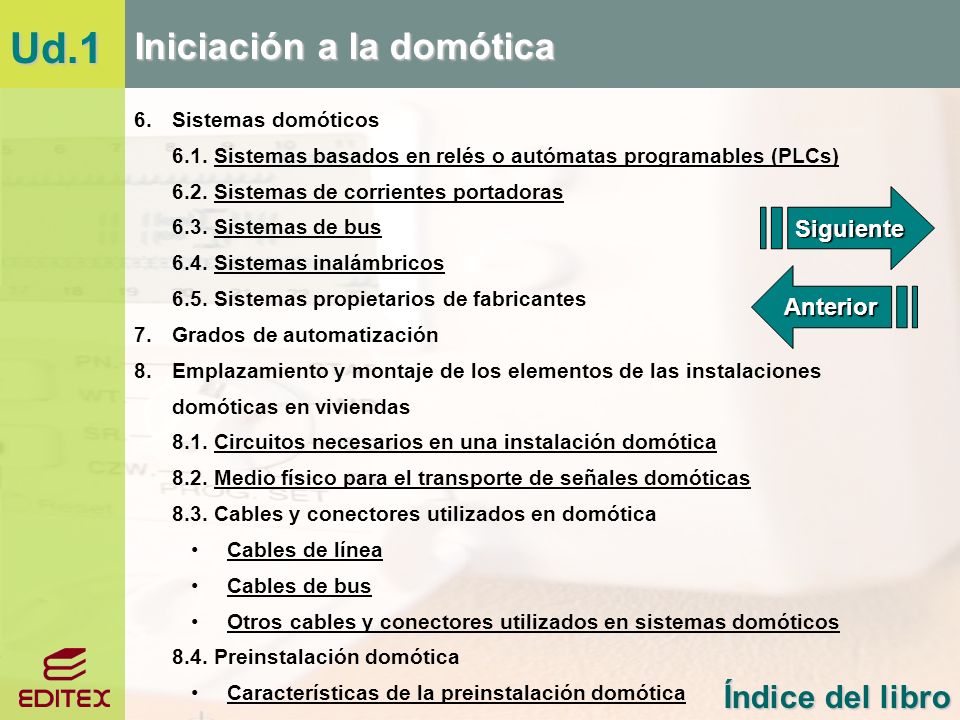 Ud.1 Iniciación a la domótica Índice del libro Siguiente Anterior