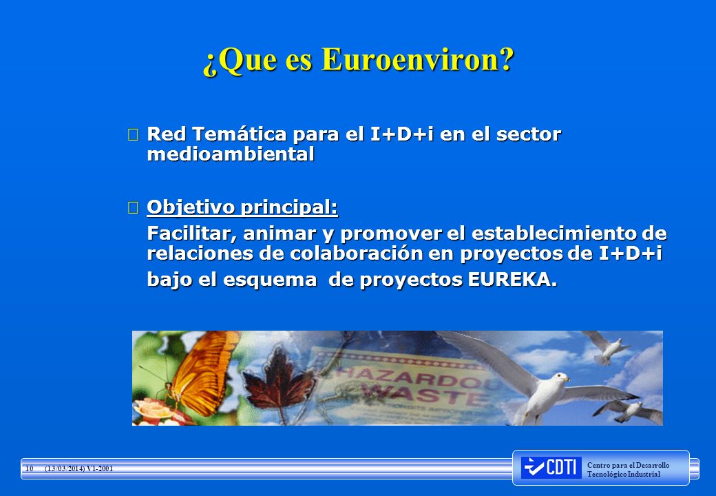 ¿Que es Euroenviron Red Temática para el I+D+i en el sector medioambiental. Objetivo principal: