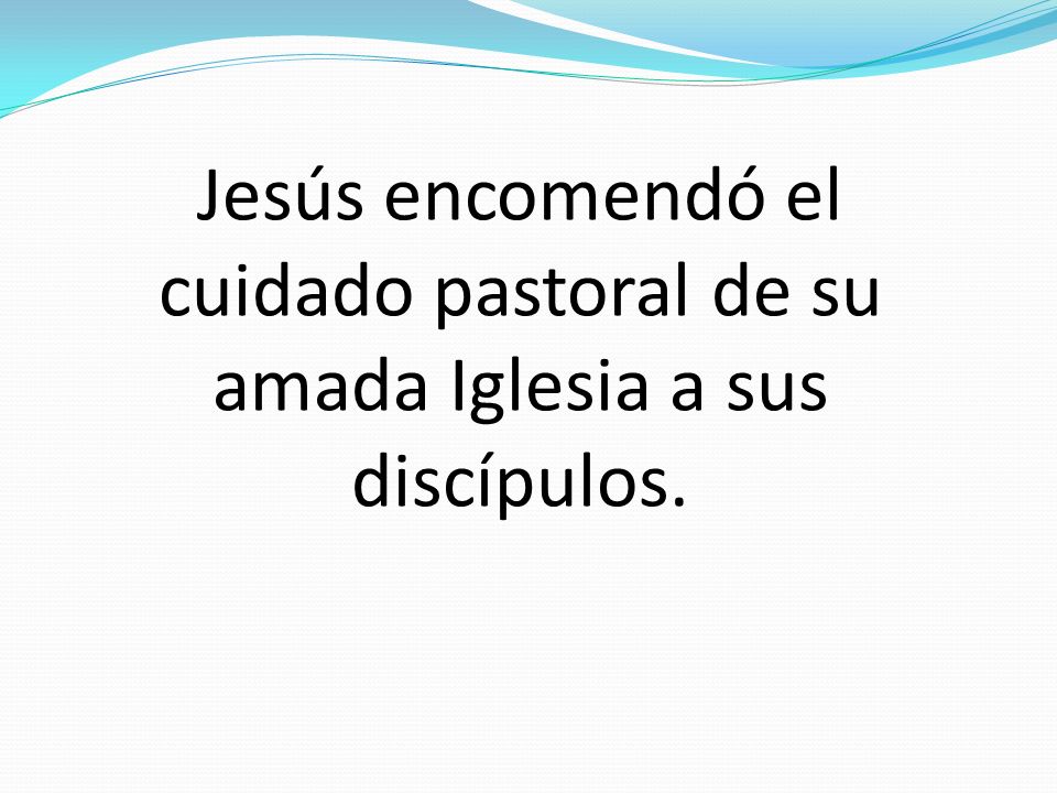 Jesús encomendó el cuidado pastoral de su amada Iglesia a sus discípulos.
