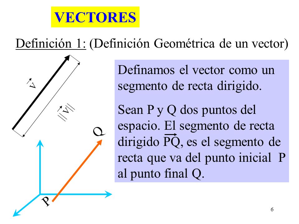 VECTORES Definición 1: (Definición Geométrica de un vector)