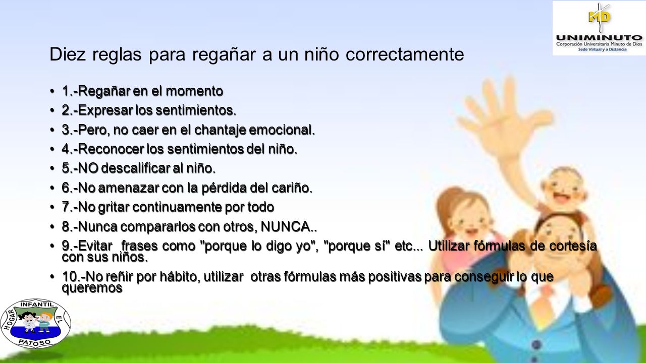 Diez reglas para regañar a un niño correctamente