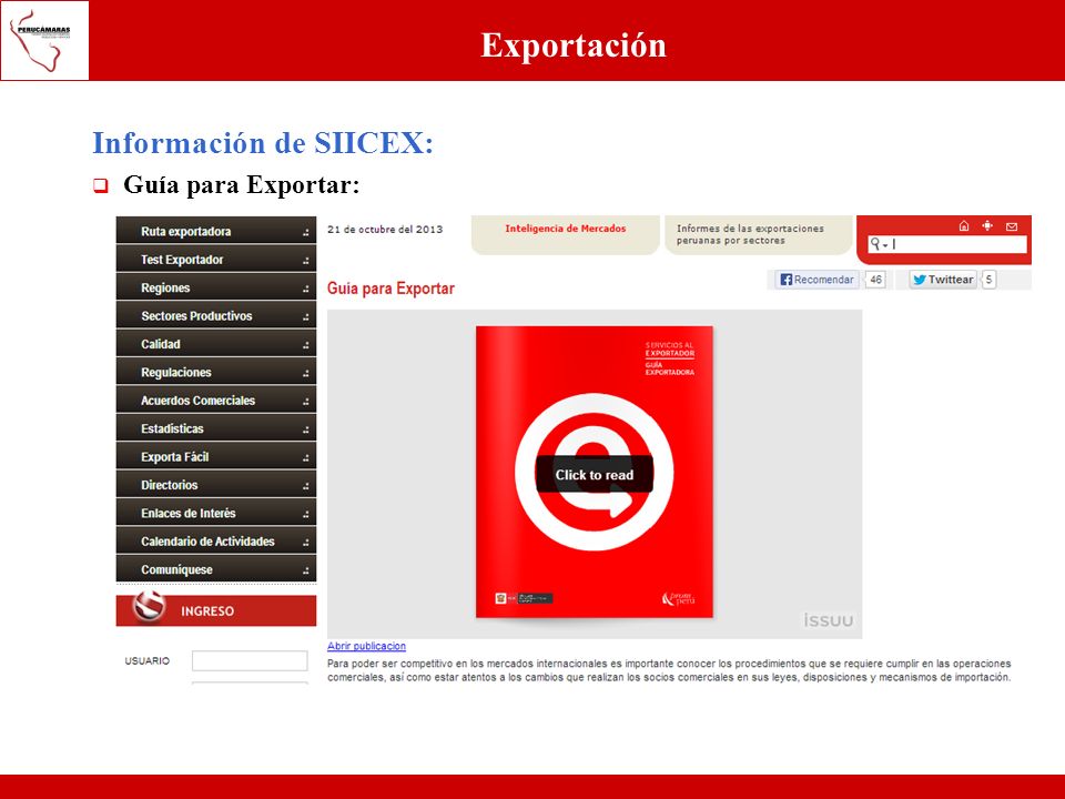 Exportación Información de SIICEX: Guía para Exportar: