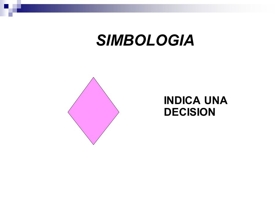 SIMBOLOGIA INDICA UNA DECISION