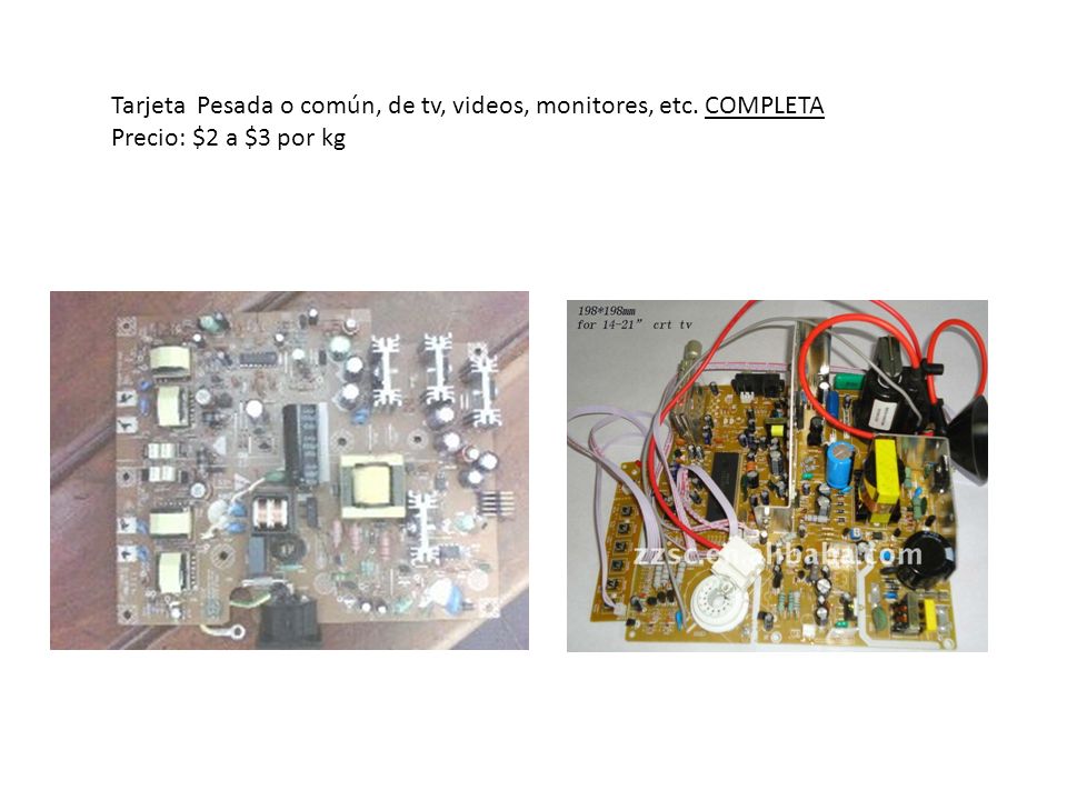 Tarjeta Pesada o común, de tv, videos, monitores, etc