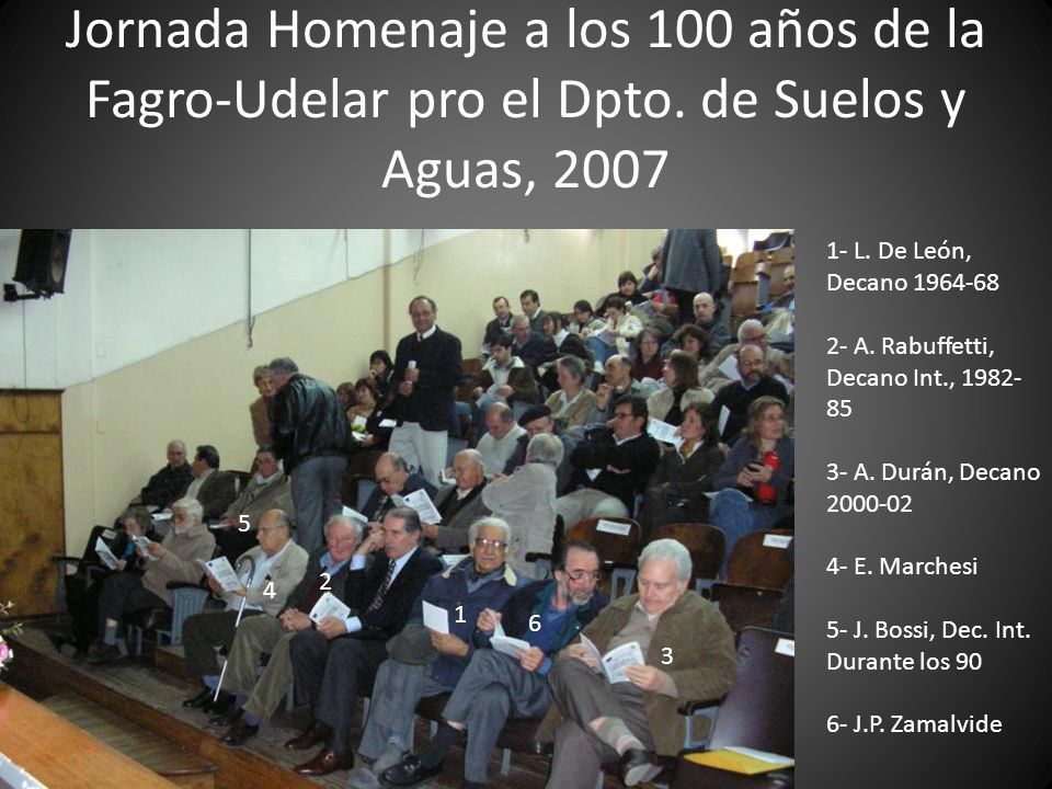 Jornada Homenaje a los 100 años de la Fagro-Udelar pro el Dpto