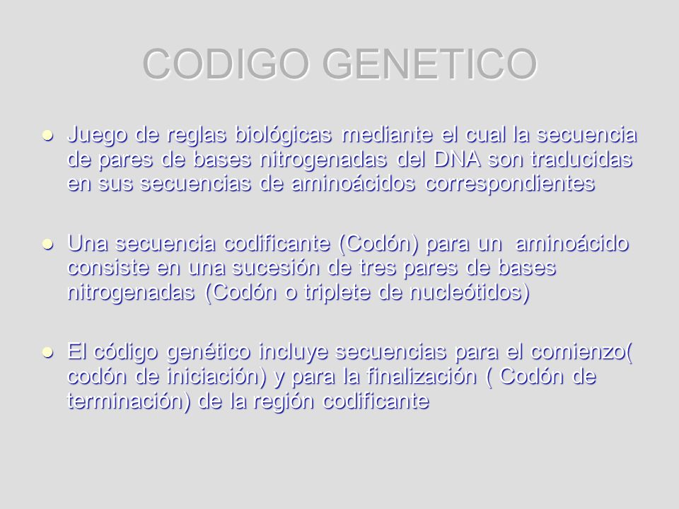 CODIGO GENETICO