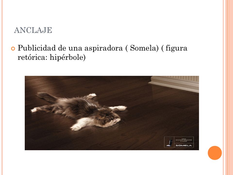 anclaje Publicidad de una aspiradora ( Somela) ( figura retórica: hipérbole)