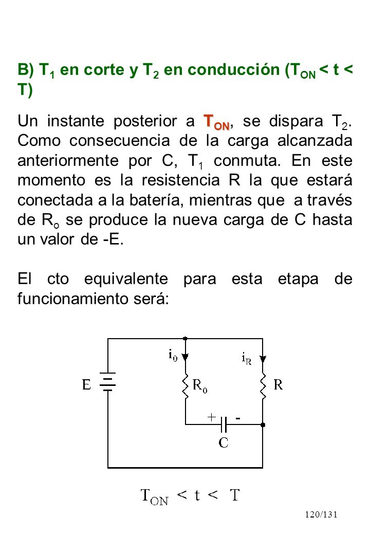 B) T1 en corte y T2 en conducción (TON < t < T)