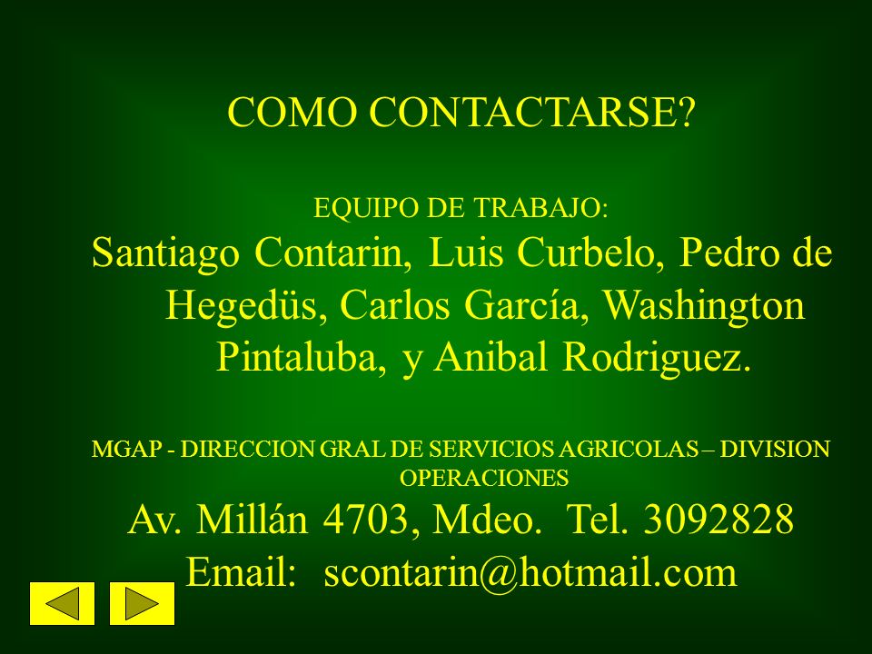 MGAP - DIRECCION GRAL DE SERVICIOS AGRICOLAS – DIVISION OPERACIONES