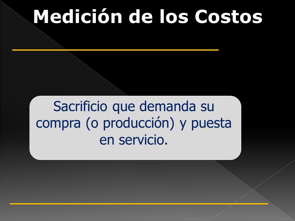 Sacrificio que demanda su compra (o producción) y puesta en servicio.