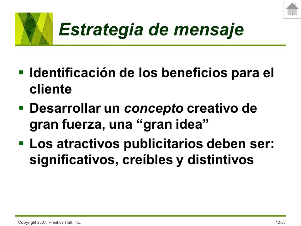 Estrategia de mensaje Identificación de los beneficios para el cliente