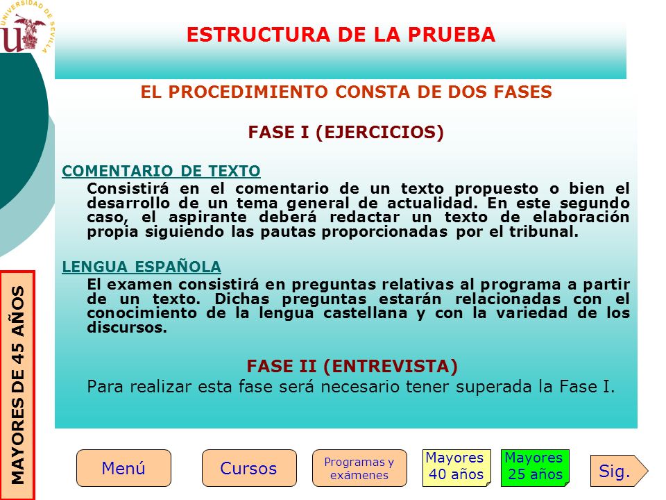 ESTRUCTURA DE LA PRUEBA EL PROCEDIMIENTO CONSTA DE DOS FASES