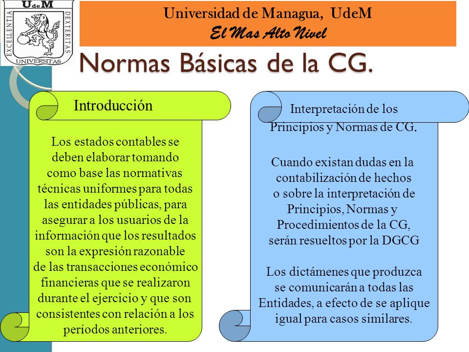 Normas Básicas de la CG. El Mas Alto Nivel