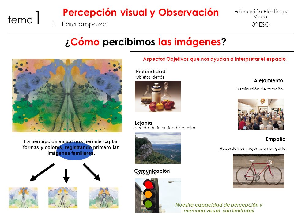 1 Percepción visual y Observación tema ¿Cómo percibimos las imágenes