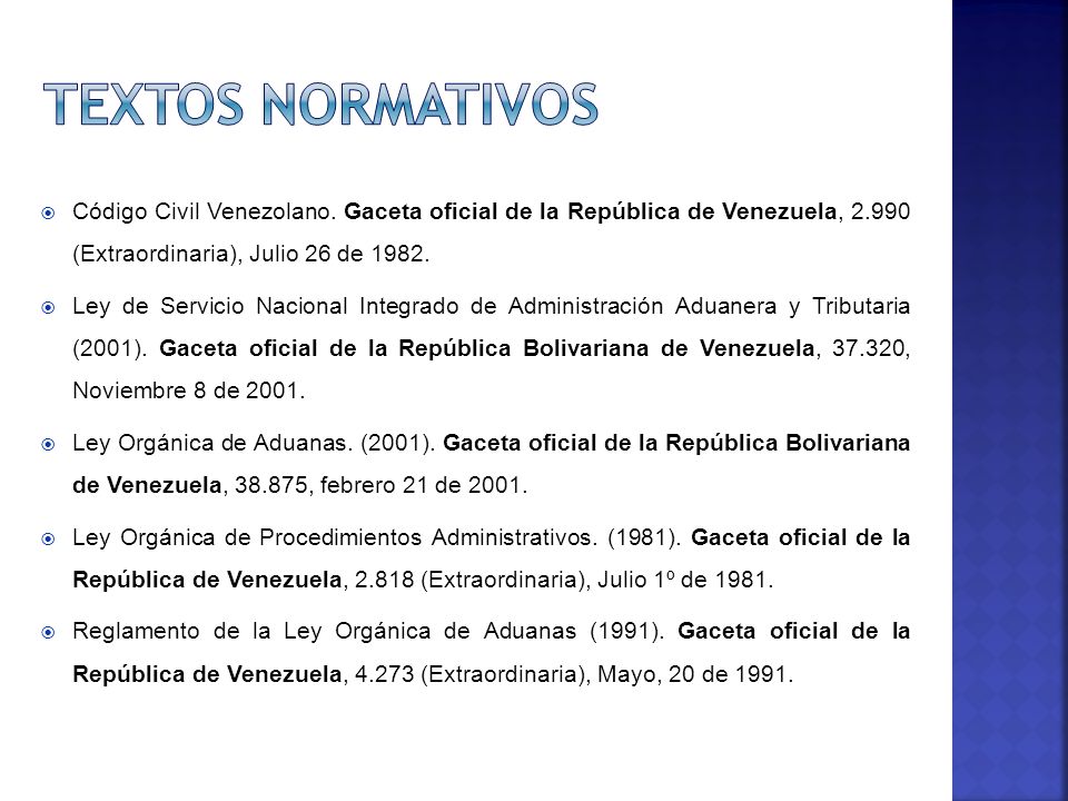 Textos normativos Código Civil Venezolano. Gaceta oficial de la República de Venezuela, (Extraordinaria), Julio 26 de