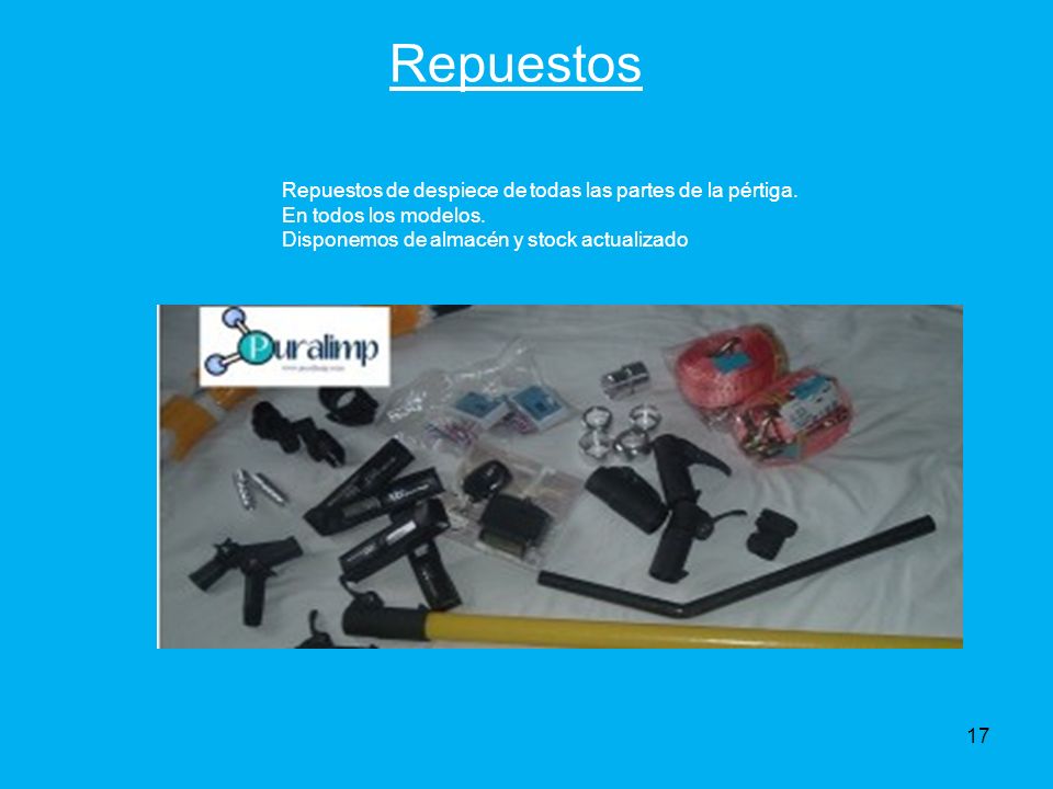 Repuestos Repuestos de despiece de todas las partes de la pértiga.