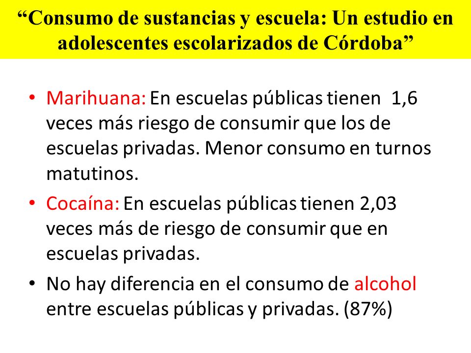 Consumo de sustancias y escuela: Un estudio en adolescentes escolarizados de Córdoba