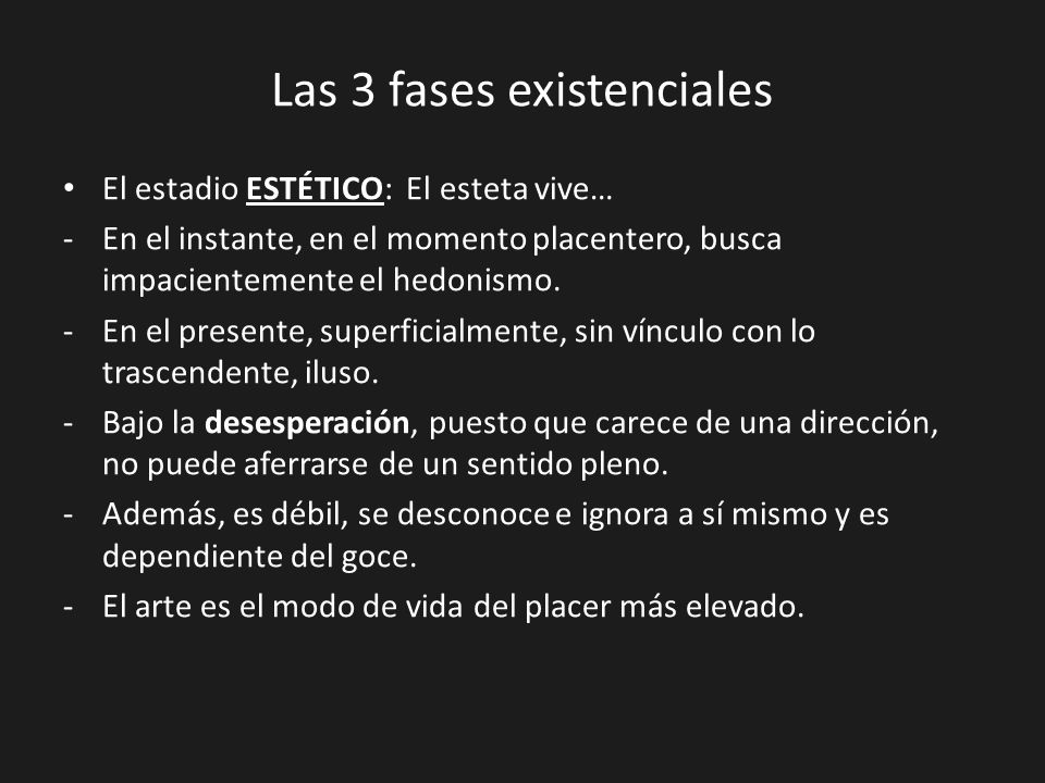 Las 3 fases existenciales