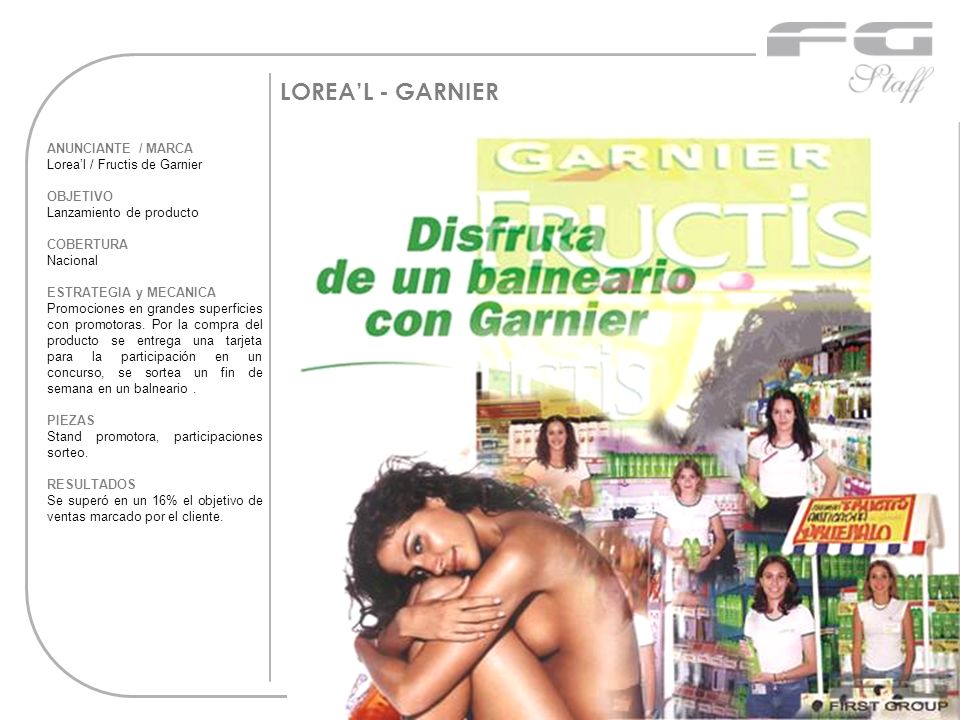 LOREA’L - GARNIER ANUNCIANTE / MARCA Lorea’l / Fructis de Garnier