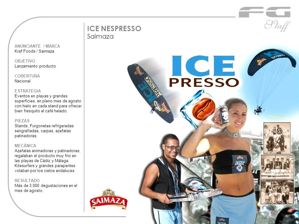 ICE NESPRESSO Saimaza ANUNCIANTE / MARCA Kraf Foods / Saimaza OBJETIVO