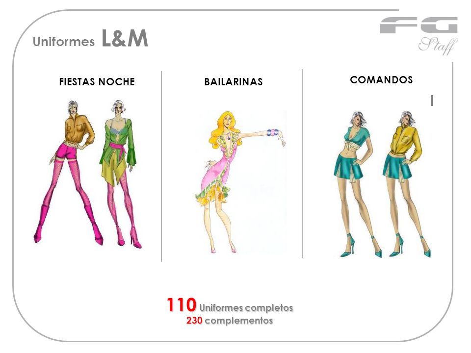 110 Uniformes completos Uniformes L&M FIESTAS NOCHE BAILARINAS