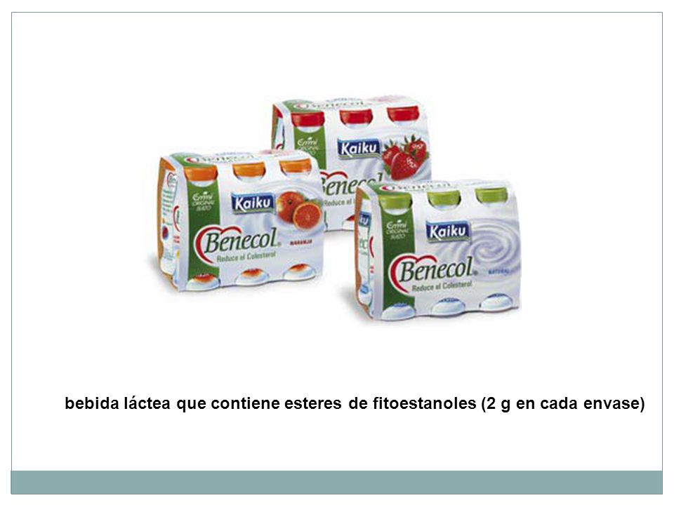 bebida láctea que contiene esteres de fitoestanoles (2 g en cada envase)