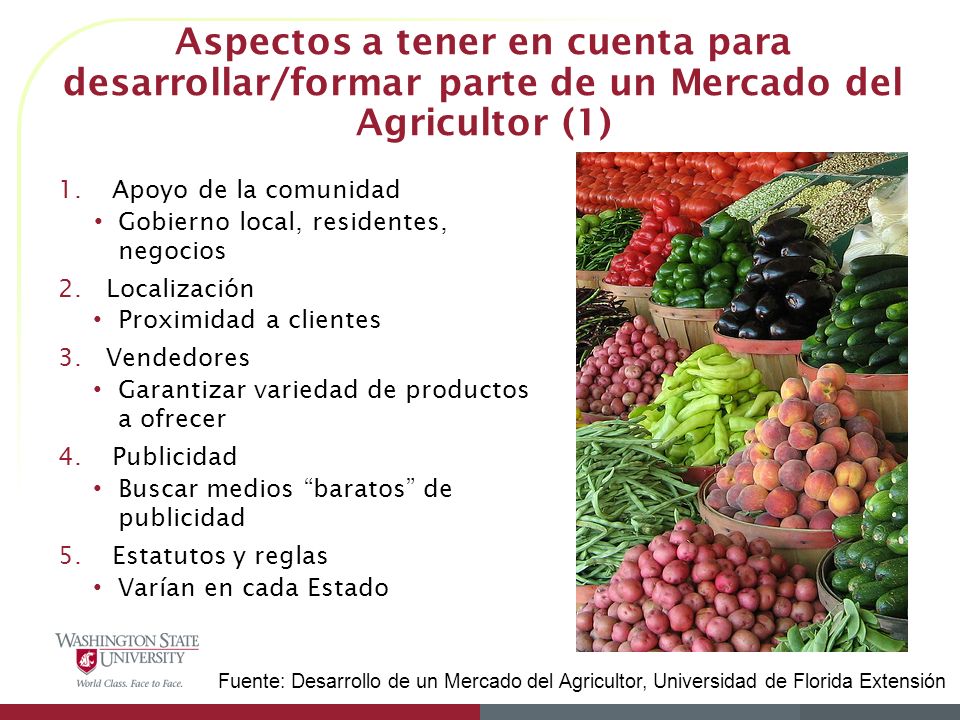 Aspectos a tener en cuenta para desarrollar/formar parte de un Mercado del Agricultor (1)