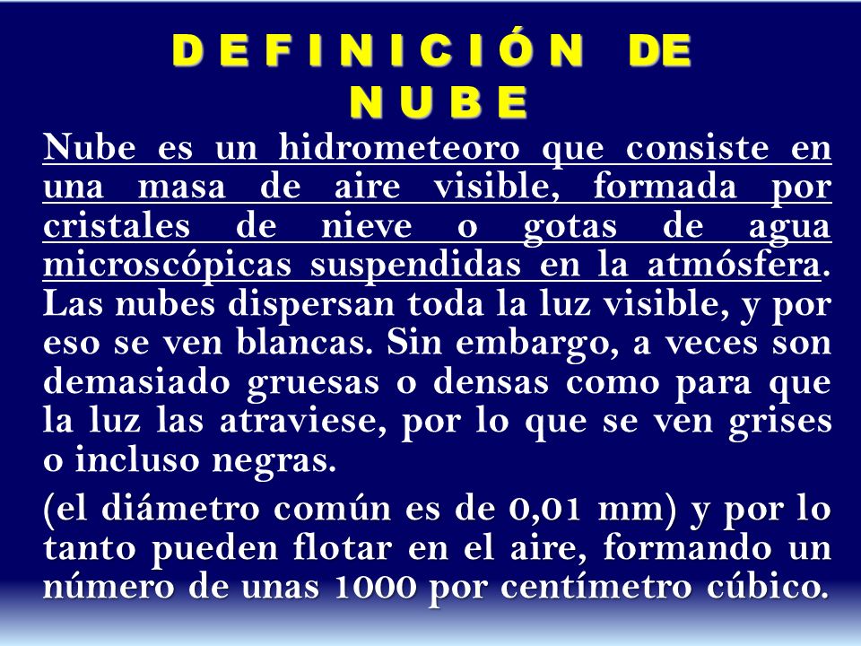 D E F I N I C I Ó N DE N U B E