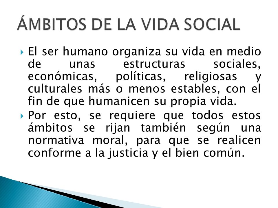 ÁMBITOS DE LA VIDA SOCIAL