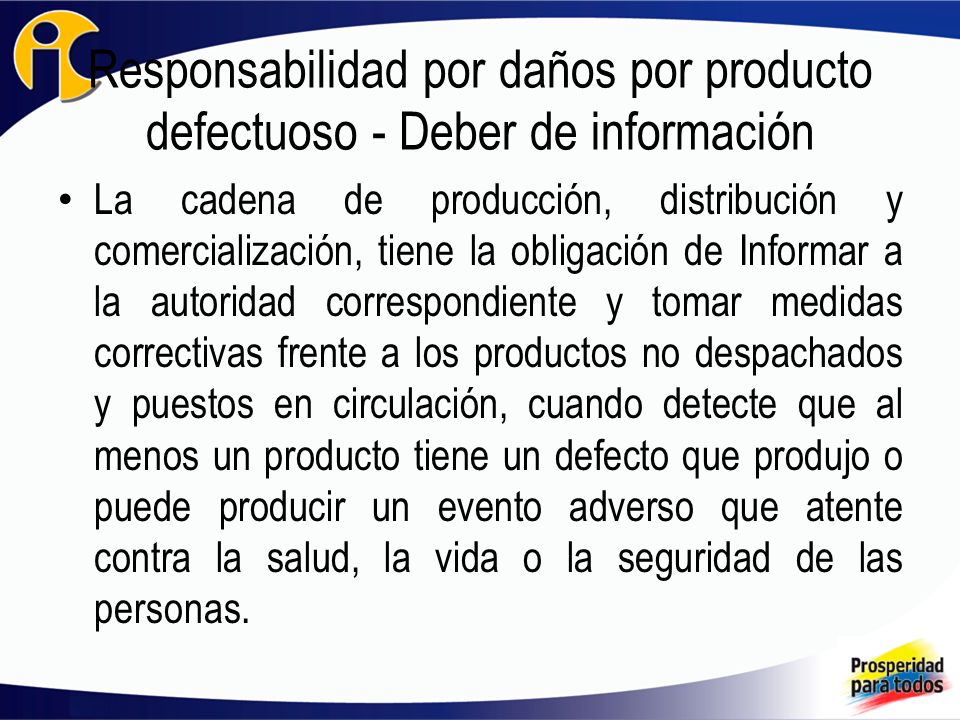 Responsabilidad por daños por producto defectuoso - Deber de información