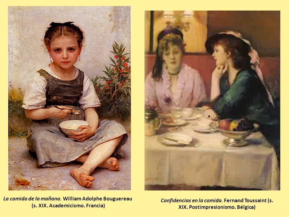 Confidencias en la comida. Fernand Toussaint (s. XIX. Postimpresionismo. Bélgica)