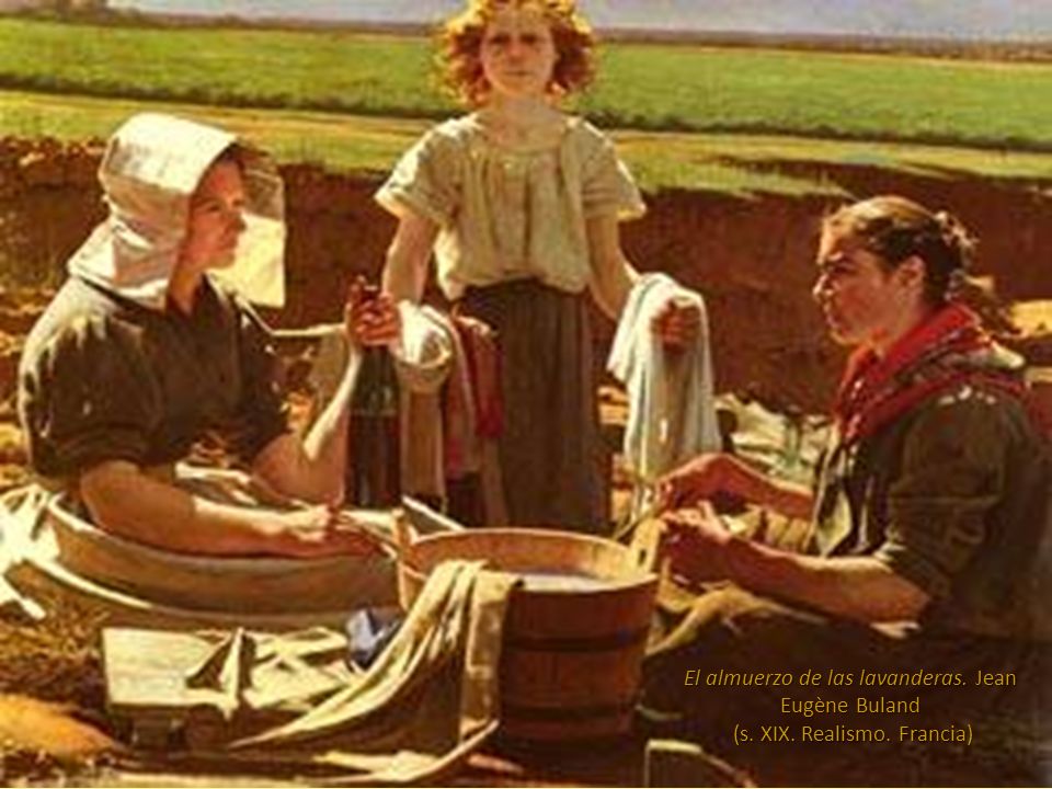 El almuerzo de las lavanderas. Jean Eugène Buland (s. XIX. Realismo