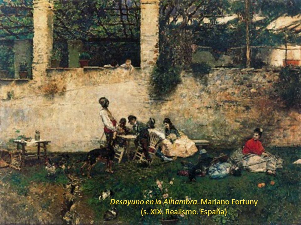 Desayuno en la Alhambra. Mariano Fortuny (s. XIX. Realismo. España)