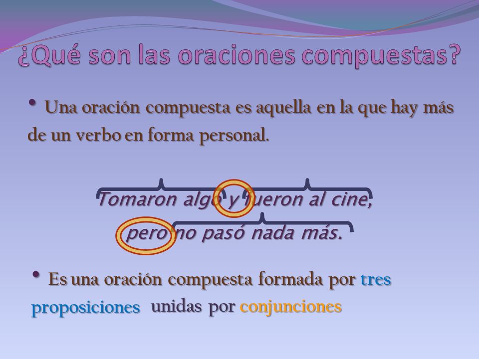 ¿Qué son las oraciones compuestas