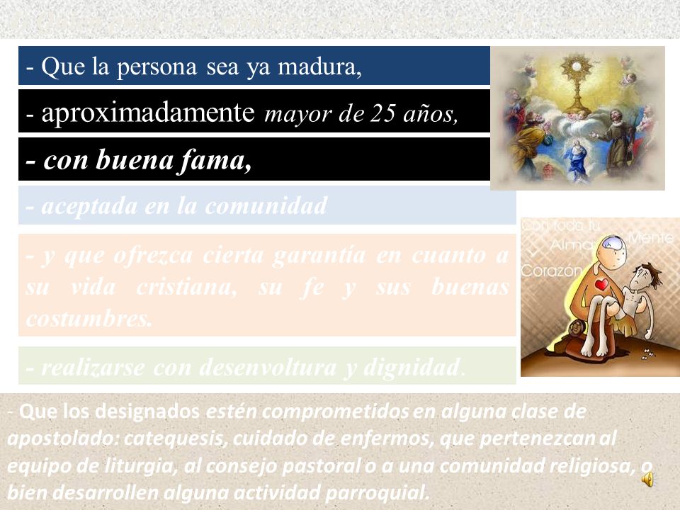 4) Quien puede ser ministro extraordinario de la comunión