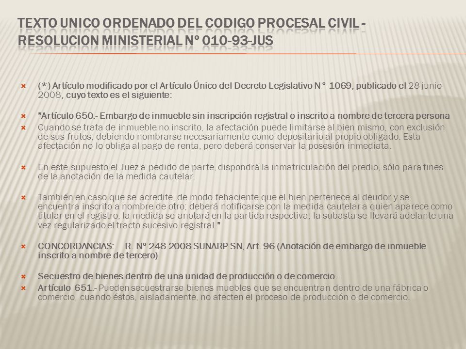 TEXTO UNICO ORDENADO DEL CODIGO PROCESAL CIVIL - RESOLUCION MINISTERIAL Nº JUS